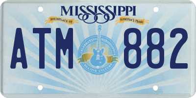 MS license plate ATM882