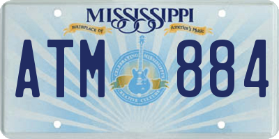 MS license plate ATM884
