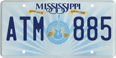 MS license plate ATM885