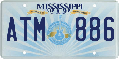 MS license plate ATM886