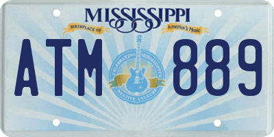 MS license plate ATM889