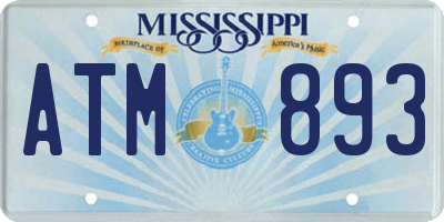 MS license plate ATM893