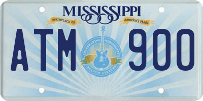 MS license plate ATM900