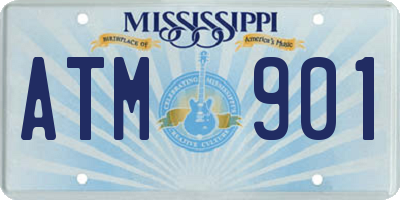 MS license plate ATM901