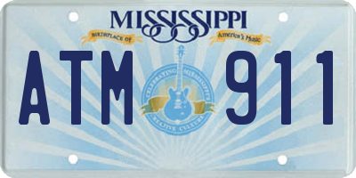 MS license plate ATM911