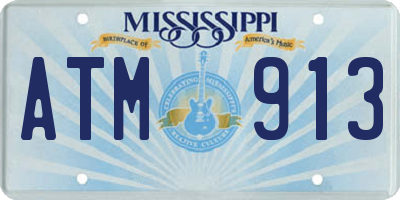MS license plate ATM913