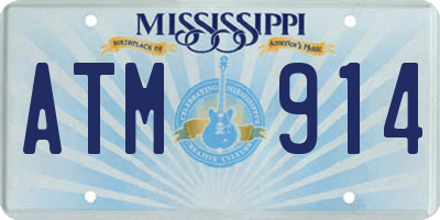 MS license plate ATM914