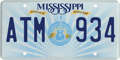 MS license plate ATM934