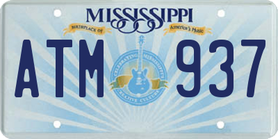 MS license plate ATM937