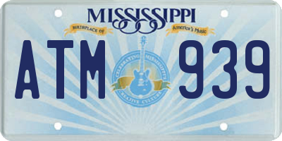 MS license plate ATM939