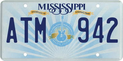 MS license plate ATM942