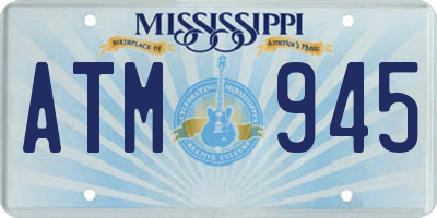 MS license plate ATM945