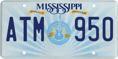 MS license plate ATM950