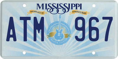 MS license plate ATM967