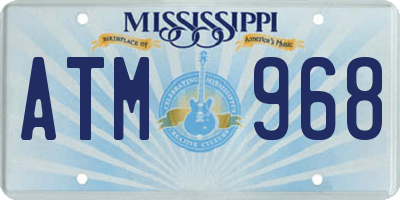 MS license plate ATM968