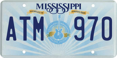 MS license plate ATM970