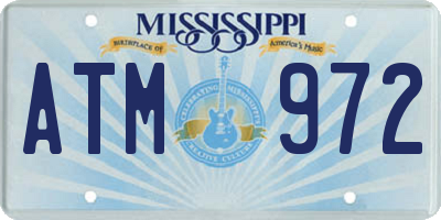 MS license plate ATM972