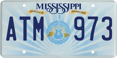 MS license plate ATM973