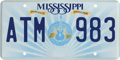 MS license plate ATM983
