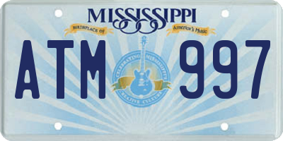 MS license plate ATM997