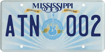 MS license plate ATN002