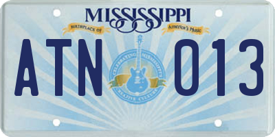 MS license plate ATN013