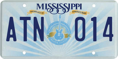 MS license plate ATN014