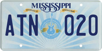 MS license plate ATN020