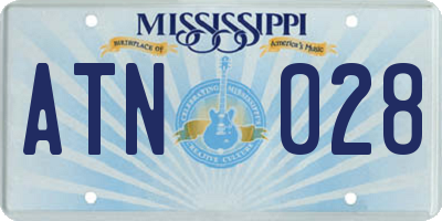MS license plate ATN028