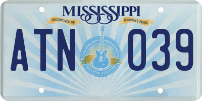 MS license plate ATN039
