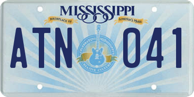 MS license plate ATN041