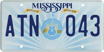 MS license plate ATN043