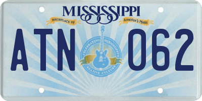 MS license plate ATN062