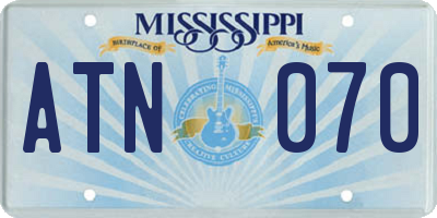 MS license plate ATN070