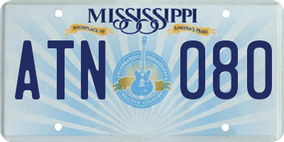 MS license plate ATN080