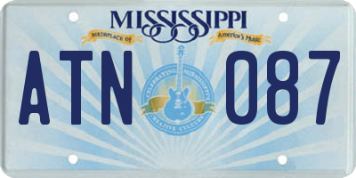 MS license plate ATN087