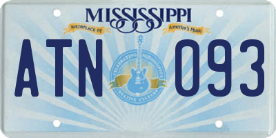 MS license plate ATN093