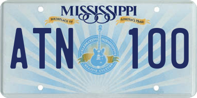 MS license plate ATN100