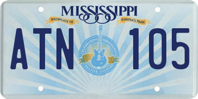 MS license plate ATN105