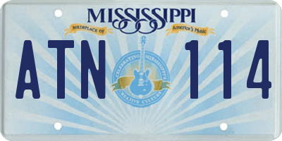 MS license plate ATN114