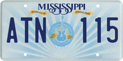 MS license plate ATN115