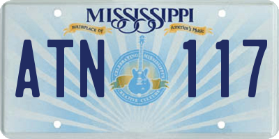 MS license plate ATN117