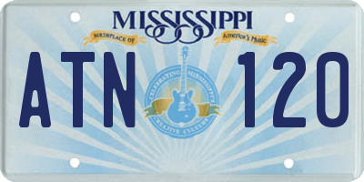 MS license plate ATN120