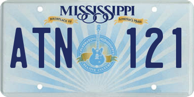 MS license plate ATN121
