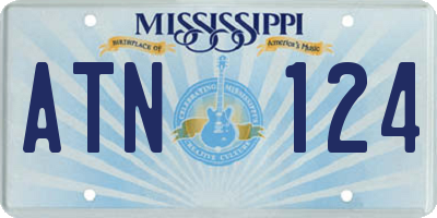 MS license plate ATN124