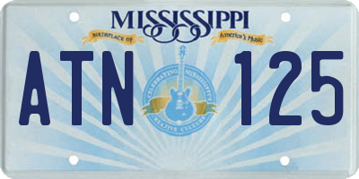 MS license plate ATN125