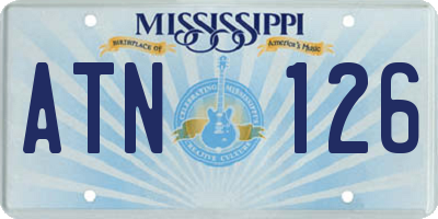 MS license plate ATN126