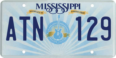 MS license plate ATN129