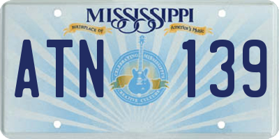 MS license plate ATN139