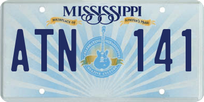 MS license plate ATN141